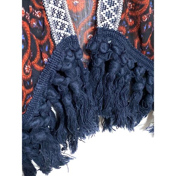 Xhilaration Sheer Kimono Duster XL Paisley Boho Floral Hippie Festival Flowy - Picture 5 of 8